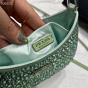 Kitlife Prada Cleo satin bag with appliqués Green - 22x18.5x4.5cm - 5