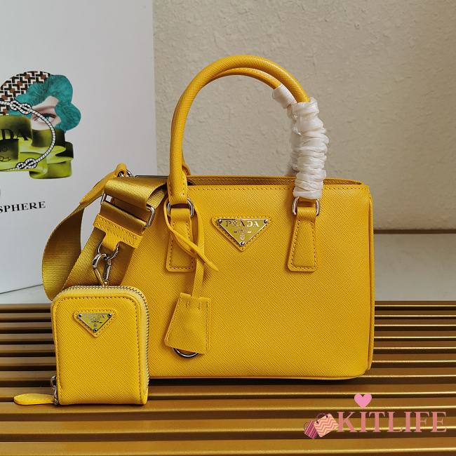 Prada Galleria Saffiano Leather Mini Bag Yellow - 1BA296 – 23x16.5x10 cm - 1