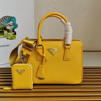 Prada Galleria Saffiano Leather Mini Bag Yellow - 1BA296 – 23x16.5x10 cm