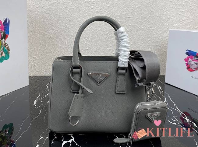 Prada Galleria Saffiano Leather Mini Bag Grey - 1BA296 – 23x16.5x10 cm - 1