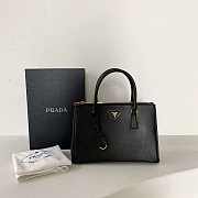 Kitlife Prada Galleria Saffiano black leather medium bag - 1BA863 - 28x19.5x12cm - 1