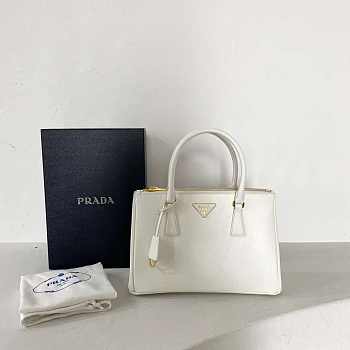 Kitlife Prada Galleria Saffiano white leather medium bag - 1BA863 - 28x19.5x12cm