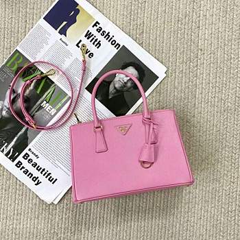 Kitlife Prada Galleria Saffiano pink leather medium bag - 1BA863 - 28x19.5x12cm