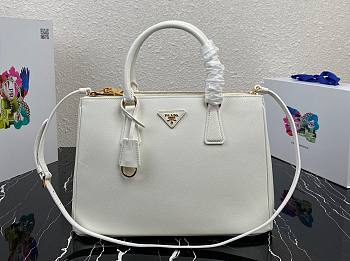 Kitlife Prada Galleria Saffiano white leather large bag - 1BA274 - 32×24×14cm