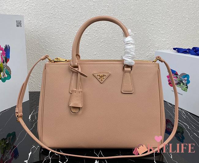 Kitlife Prada Galleria Saffiano nude leather large bag - 1BA274 - 32×24×14cm - 1