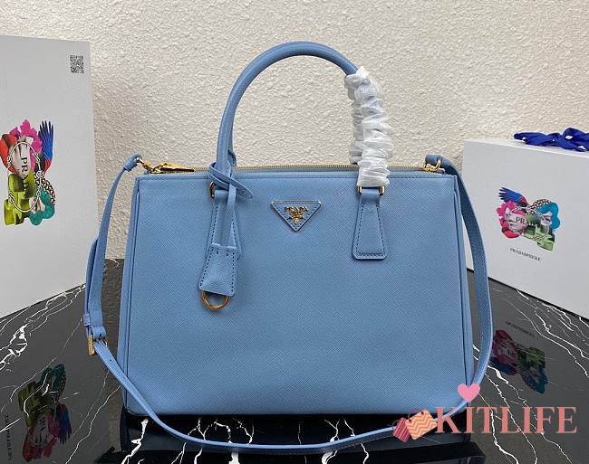 Kitlife Prada Galleria Saffiano cloud blue leather large bag - 1BA274 - 32×24×14cm - 1