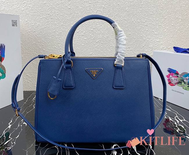 Kitlife Prada Galleria Saffiano navy blue leather large bag - 1BA274 - 32×24×14cm - 1