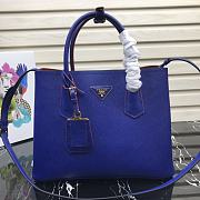 Prada Medium Saffiano Leather Double Bag Fiery Navy Blue - 1BG775 – 33x24.5x14 cm - 1