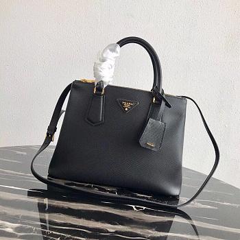 Kitlife Prada Medium Galleria Saffiano black leather bag - 1BA232 - 31×22.5×13.5cm