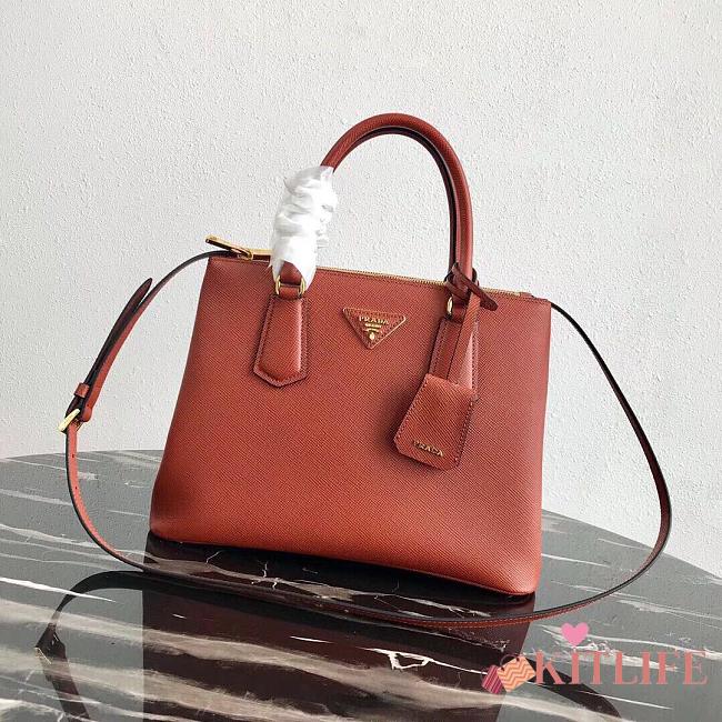 Kitlife Prada Medium Galleria Saffiano brown leather bag - 1BA232 - 31×22.5×13.5cm - 1