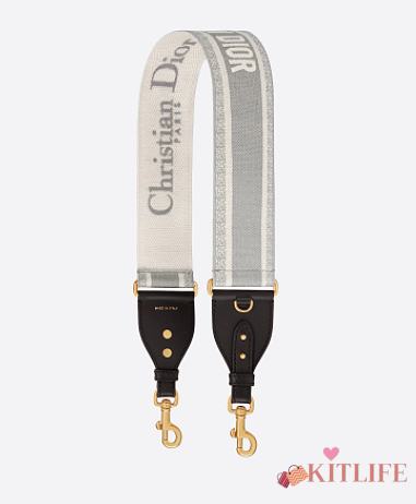 Kitlife Dior Gray 'CHRISTIAN DIOR PARIS' Embroidery Strap - 1