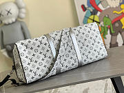 Kitlife Keepall 50 Bandoulière Black & Silver Monogram Eclipse Coated Canvas & Black Calfskin Leather Split - M43412 - 50 x 29 x 23 cm-  - 3