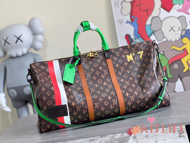 Kitlife Louis Vuitton KEEPALL BANDOULIÈRE 50 Monogram Canvas Neon trim - M59661 - 55 x 31 x 26 cm - 1