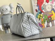 Kitlife Louis Vuitton KEEPALL 50B Silver Glitter Leather - N58041 - 50 x 29 x 23 cm - 3