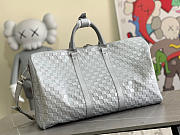 Kitlife Louis Vuitton KEEPALL 50B Silver Glitter Leather - N58041 - 50 x 29 x 23 cm - 4