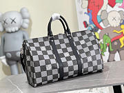 Kitlife Louis Vuitton Keepall Bandoulière 45 Damier checkerboard pattern in black and grey - N80404 - 45 x 27 x 20 cm - 4