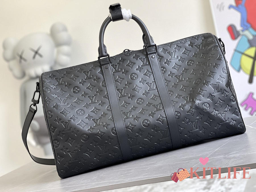 Replica Louis Vuitton Keepall Bandouliere 50 Monogram Shadow M44810 for  Sale