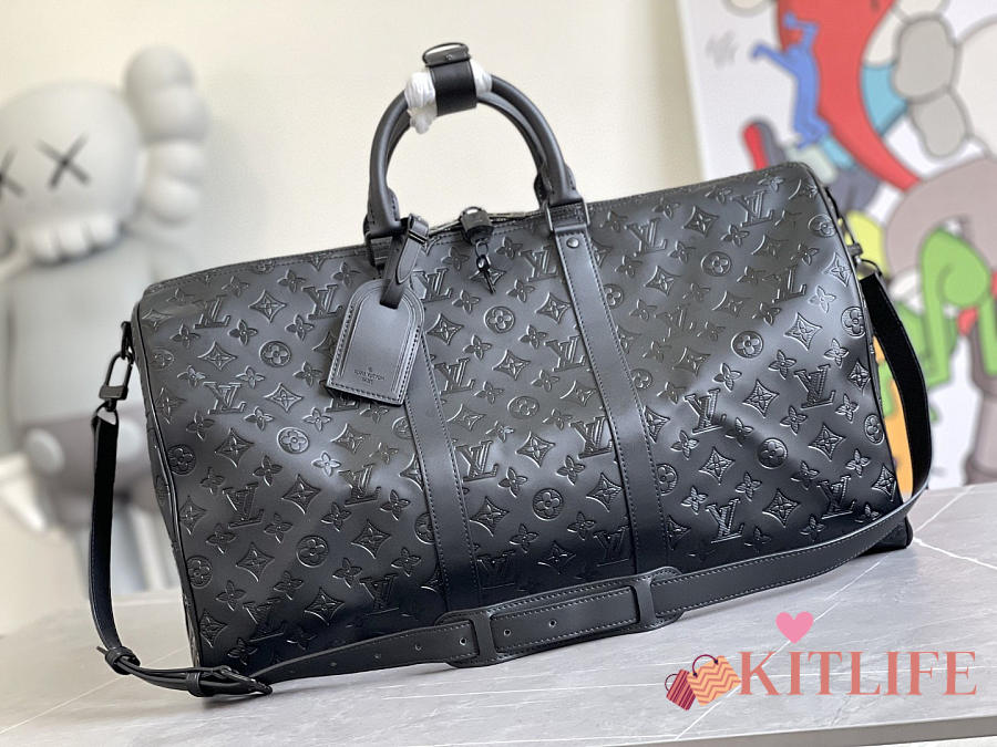 Replica Louis Vuitton Keepall Bandouliere 50 Monogram Shadow M44810 for  Sale