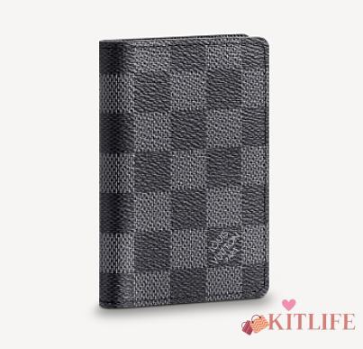 Kitlife Louis Vuitton Pocket Oganizer Damier Graphite Canvas Wallet - 7.5 x 11 x 1 cm - 1