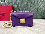 Kitlife Valentino ONE STUD NAPPA BAG WITH CHAIN Purple Gold Hardware - 19x14x11cm - 1