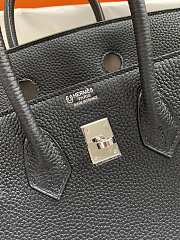 Kitlife Hermes Birkin Togo Leather Black Silver Hardware - 25x20x13 cm - 6