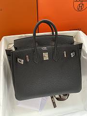 Kitlife Hermes Birkin Togo Leather Black Silver Hardware - 25x20x13 cm - 4