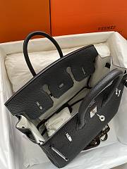 Kitlife Hermes Birkin Togo Leather Black Silver Hardware - 25x20x13 cm - 2