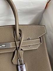 Kitlife Hermes Birkin Togo Leather Etoupe Grey Silver Hardware - 25x20x13 cm - 2