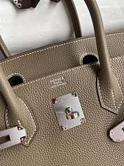 Kitlife Hermes Birkin Togo Leather Etoupe Grey Silver Hardware - 25x20x13 cm - 6