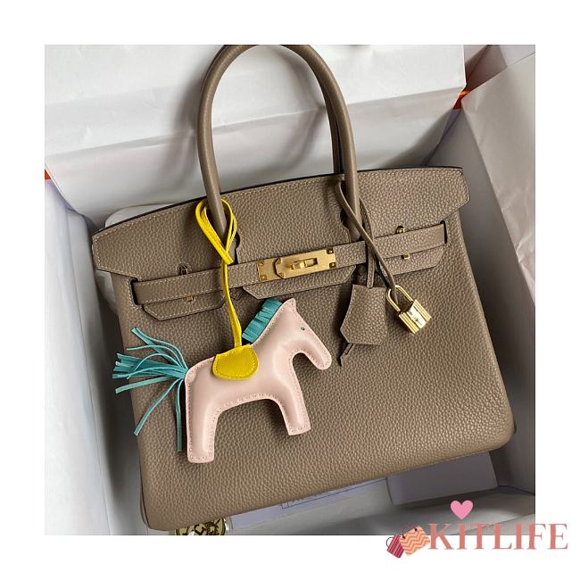 Kitlife Hermes Birkin Togo Leather Etoupe Grey Gold Hardware - 25x20x13 cm - 1