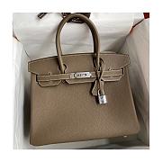 Kitlife Hermes Birkin Togo Leather Etoupe Grey Silver Hardware - 25x20x13 cm - 1