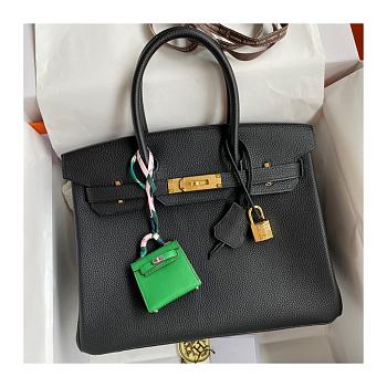 Kitlife Hermes Birkin Togo Leather Black Gold Hardware - 25x20x13 cm