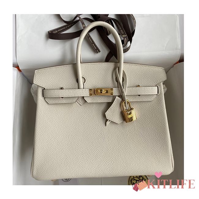 Kitlife Hermes Birkin Togo Leather Gris Perle Gold Hardware - 25x20x13 cm - 1
