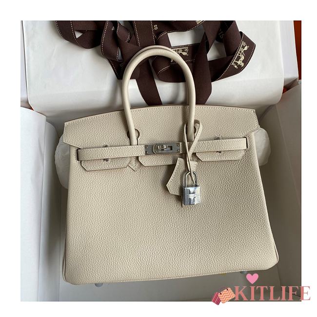 Kitlife Hermes Birkin Togo Leather Gris Perle Silver Hardware - 25x20x13 cm - 1