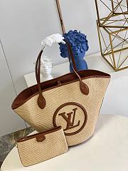 Kitlife Louis Vuitton SAINT JACQUES Caramel raffia beach bag - M59963 - 57x34x18cm - 3