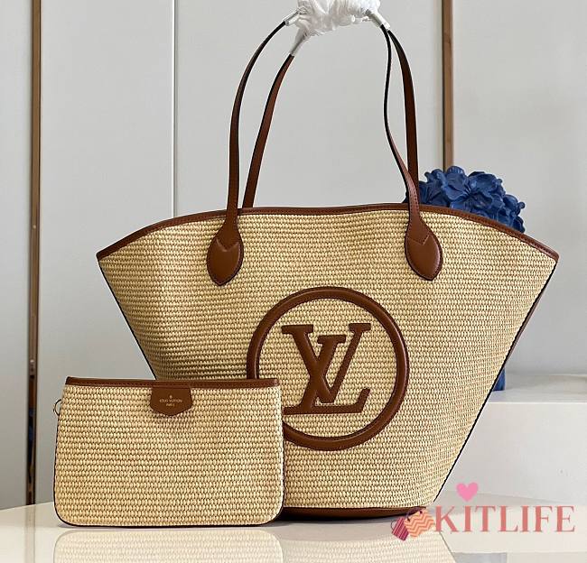 Kitlife Louis Vuitton SAINT JACQUES Caramel raffia beach bag - M59963 - 57x34x18cm - 1