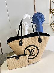 Louis Vuitton Raffia Tote Saint Jacques, Neutral With Black Leather,  Preowned In Box WA001 - Julia Rose Boston