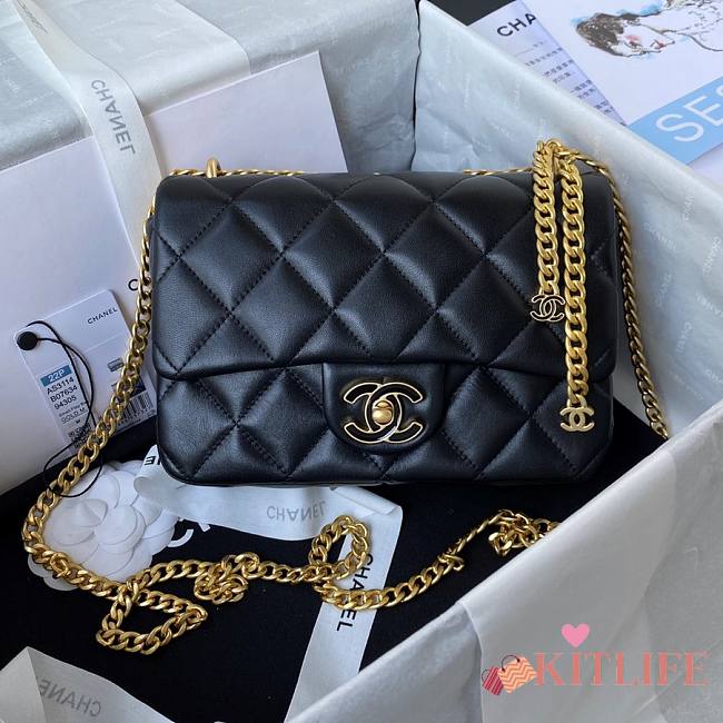 Kitlife Chanel Flap Black Bag - AS3114 - 21×14.5×5cm - 1