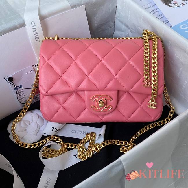 Kitlife Chanel Flap Pink Bag - AS3114 - 21×14.5×5cm - 1