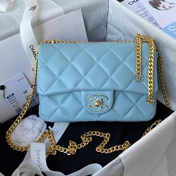 Kitlife Chanel Flap Light Blue Bag - AS3114 - 21×14.5×5cm