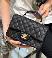 Kitlife Chanel CF Handle Caviar Black Flap Bag 14K Hardware - 13x20x9cm - 1
