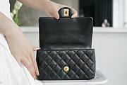 Kitlife Chanel CF Handle Lambskin Black Flap Bag 14K Hardware - 13x20x9cm - 4