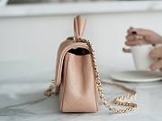 Kitlife Chanel CF Handle Lambskin Nude Flap Bag 14K Hardware - 13x20x9cm - 5