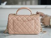 Kitlife Chanel CF Handle Lambskin Nude Flap Bag 14K Hardware - 13x20x9cm - 2