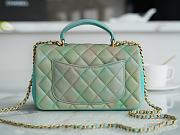 Kitlife Chanel CF Handle Gradient Green Flap Bag 14K Hardware - 13x20x9cm - 2