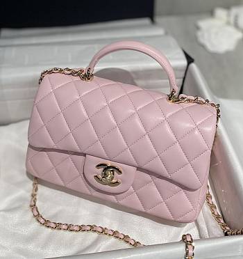 Kitlife Chanel CF Handle Light Pink Flap Bag - 13x20x9cm