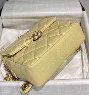 Kitlife Chanel Caviar Light Yellow Retro Backpack - 20x19x8cm - 6