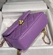 Kitlife Chanel Caviar Purple Retro Backpack - 20x19x8cm - 2