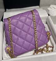 Kitlife Chanel Caviar Purple Retro Backpack - 20x19x8cm - 4