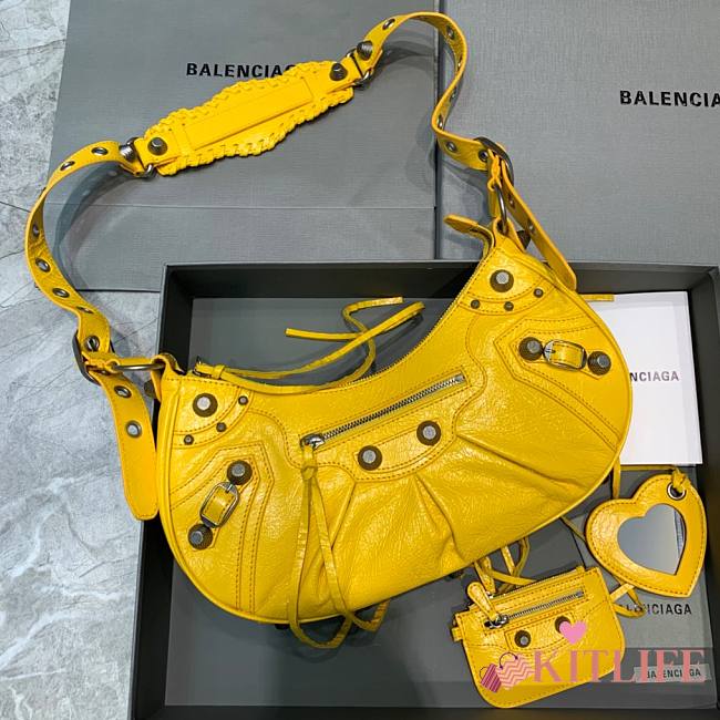 Kitlife Balenciaga Le Cagole Small Shoulder Bag In Yellow - 33x16x8 cm - 1